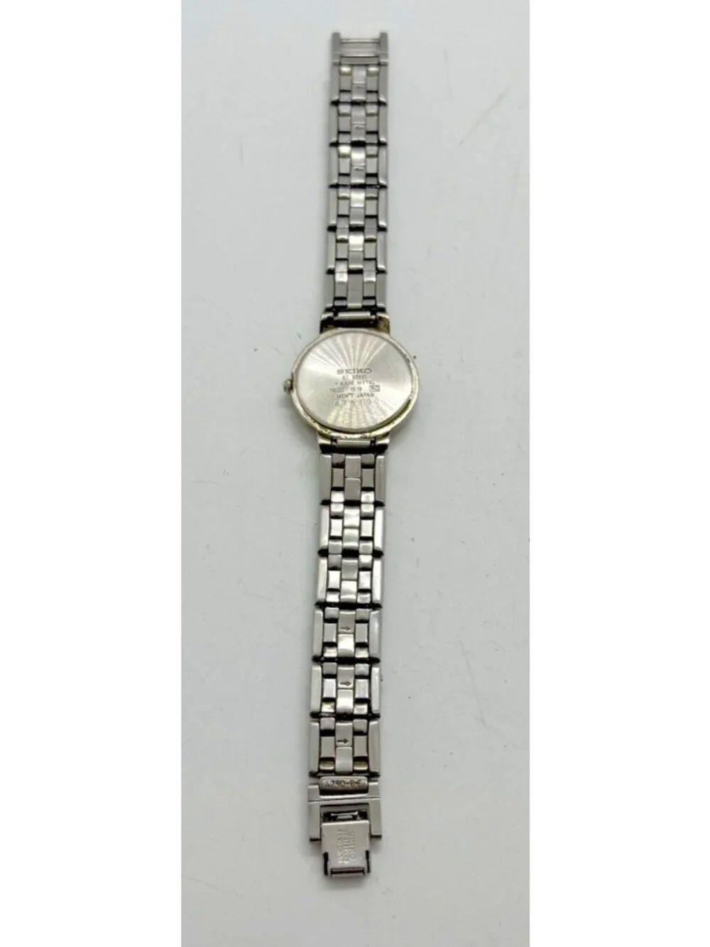 Vtg Seiko Women's Quartz Watch White Dial Two Tone Bracelet Round 1N00-1E19 RO